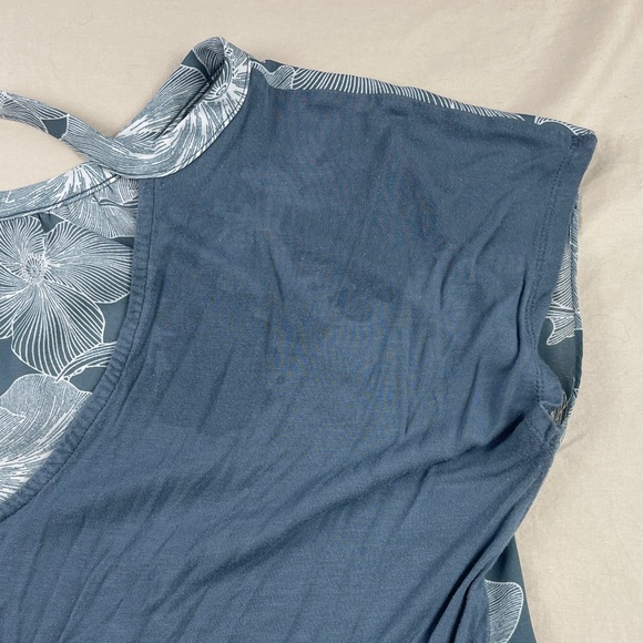 LOFT Blue Floral Short Sleeve Blouse - Picture 3 of 6